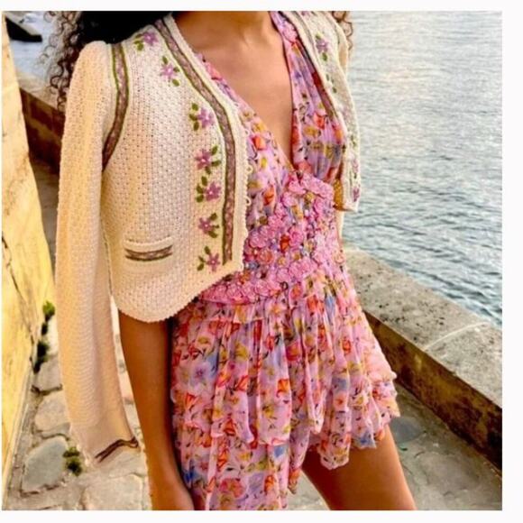 LoveShackFancy Marisela Mini Dress in Pastel Confetti sz 2 - Picture 1 of 9